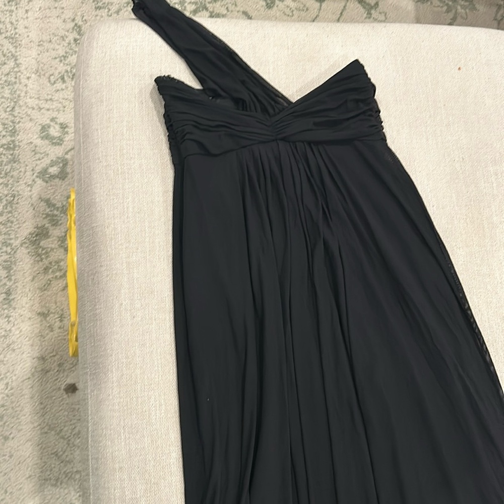Black one shoulder gown